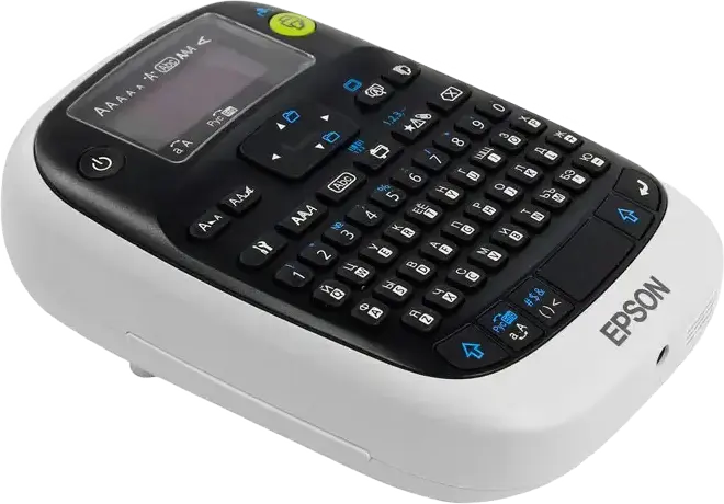Epson LabelWorks LW-400 Thermal Transfer Label Printer, Monochrome 180 dpi, 6-18mm Tape Width, QWERTY Keyboard, Backlit LCD, Manual Cutter, White