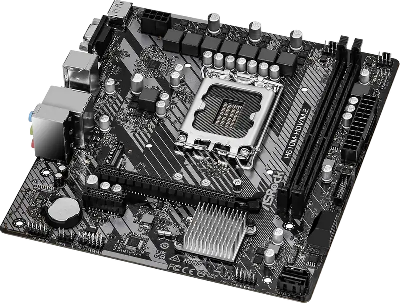 Placa de baza ASRock H610M-HDV/M.2 R2.0 Micro-ATX LGA1700 Chipset Intel H610 DDR4 3200MHz 64GB RAM PCIe 4.0 Ultra M.2 HDMI DisplayPort VGA