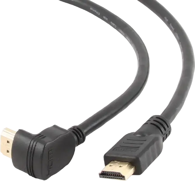 Кабель HDMI Cablexpert CC-HDMI490-6 High-Speed с Ethernet, 4K UHD @60Hz, 18Гбит/с, позолоченные коннекторы, Г-образный разъем 90 градусов, 1.8м, черный