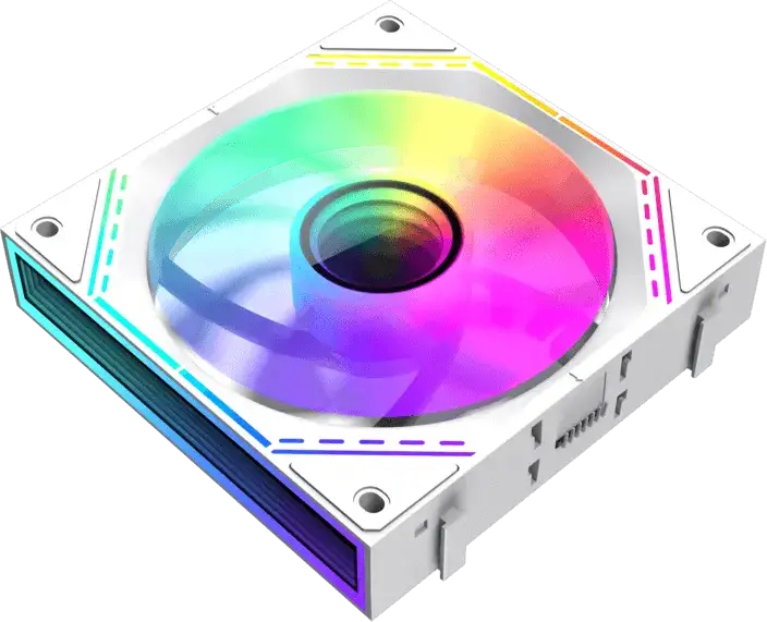 Kit Ventilator Geamana Gamemax FN12A-S3I ARGB, Alb, 120mm PWM cu Rulment Hidraulic, 800-1600 RPM, 49.54 CFM, Infinity Mirror, 3 bucati, Compatibil Aura Sync