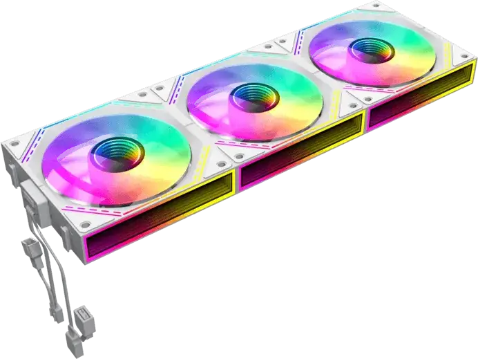 Kit Ventilator Geamana Gamemax FN12A-S3I ARGB, Alb, 120mm PWM cu Rulment Hidraulic, 800-1600 RPM, 49.54 CFM, Infinity Mirror, 3 bucati, Compatibil Aura Sync
