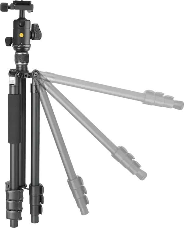 Trepied Aluminiu Vanguard VESTA GO 264AB cu Cap Sferic VEO BH-60, Capacitate Sarcină 10kg, Înălțime Maxima 161.5cm, Platformă Rapidă QS-74 Arca, Negru