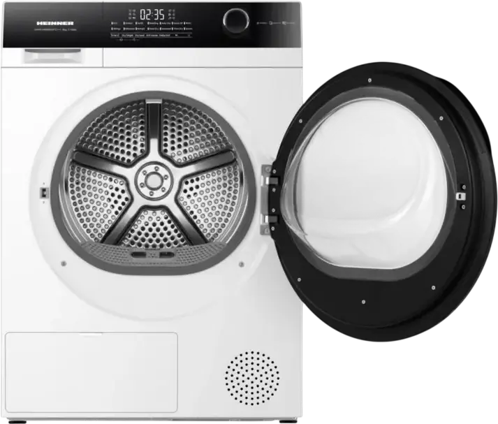 Heinner HHPD-HMK80IVFC+++ Heat Pump Condensation Dryer, 8kg Capacity, Inverter Motor, Energy Class C, 14 Programs, Touch Control, White/Black, 59.5x58x84.5cm