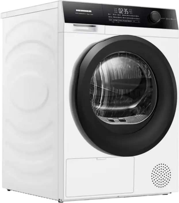 Heinner HHPD-HMK80IVFC+++ Heat Pump Condensation Dryer, 8kg Capacity, Inverter Motor, Energy Class C, 14 Programs, Touch Control, White/Black, 59.5x58x84.5cm