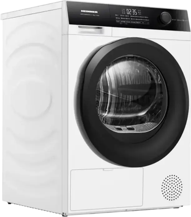 Heinner HHPD-HMK80IVFC+++ Heat Pump Condensation Dryer, 8kg Capacity, Inverter Motor, Energy Class C, 14 Programs, Touch Control, White/Black, 59.5x58x84.5cm