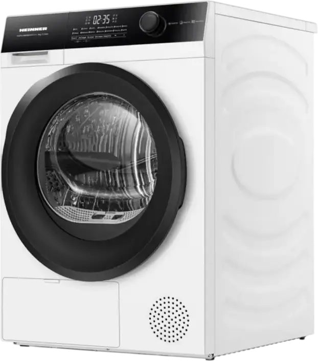 Heinner HHPD-HMK80IVFC+++ Heat Pump Condensation Dryer, 8kg Capacity, Inverter Motor, Energy Class C, 14 Programs, Touch Control, White/Black, 59.5x58x84.5cm