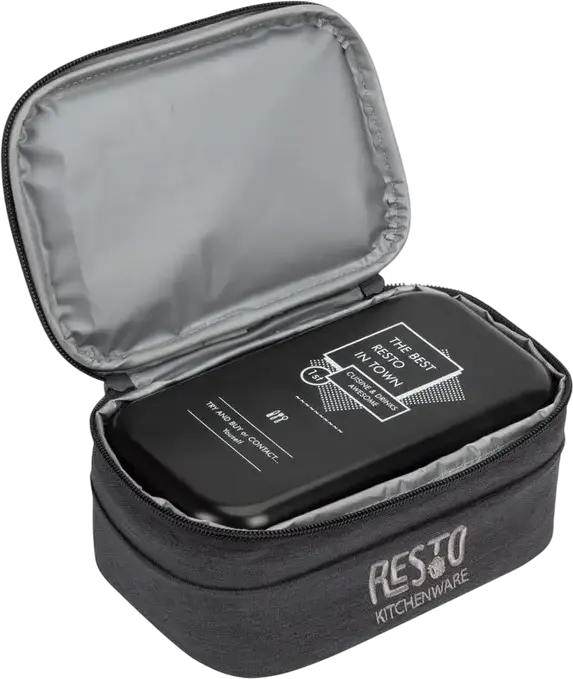 RESTO 5501 FELIS Cooler Bag, 1.7L Insulated Thermal Bag, Water-Resistant Polyester with PEVA Lining, Grey, 17x8x12 cm