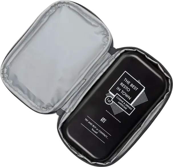 RESTO 5501 FELIS Cooler Bag, 1.7L Insulated Thermal Bag, Water-Resistant Polyester with PEVA Lining, Grey, 17x8x12 cm