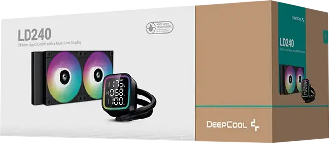 DeepCool LD240 Liquid CPU Cooler AIO, 240mm Aluminum Radiator, Digital LED Status Display, 2x FD12 ARGB PWM Fans, for Intel LGA 1851/1700 and AMD AM5/AM4