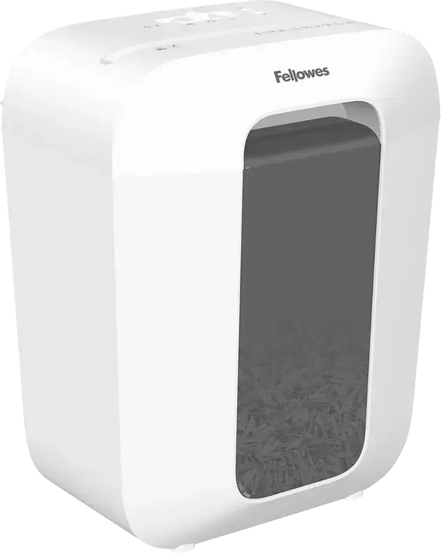 Шредер Fellowes Powershred LX50, перекрестная резка, уровень секретности P-4, мощность 9 листов, корзина 17 л, для бумаги, скоб и пластиковых карт, белый