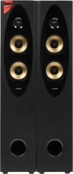 F&D T-60X PRO 2.0 CH Floor-standing Audio System, 3-Way Speakers, 140W RMS, Bluetooth 5.0, NFC, Optical Input, FM Radio, USB, SD Card, LED Display, Black