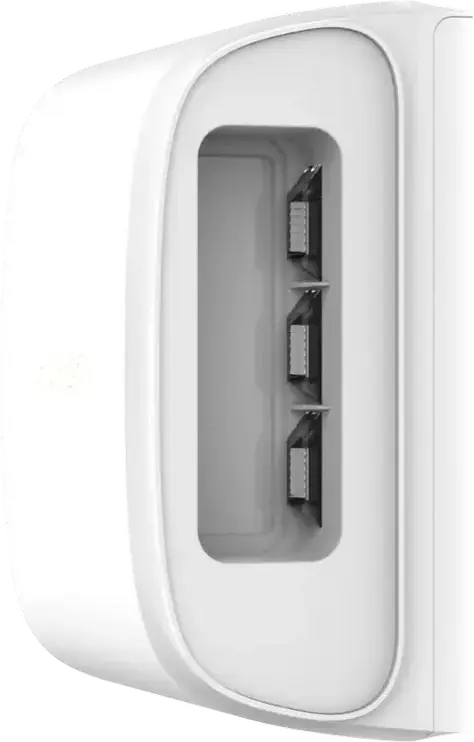Senzor de mișcare exterior Ajax DualCurtain Outdoor, Detector de perete wireless, IP54, Raza 15m per side, Imunitate animale 80cm, Anti-masking, Alb