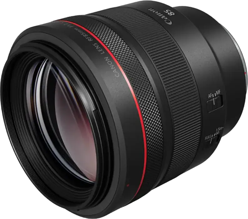 Obiectiv Canon RF 85mm f/1.2L USM Prime pentru Full Frame, Apertură Maximă f/1.2, Autofocalizare USM, Rezistent la Praf și Apă, cu Parasol ET-89 și Capac E-82 II