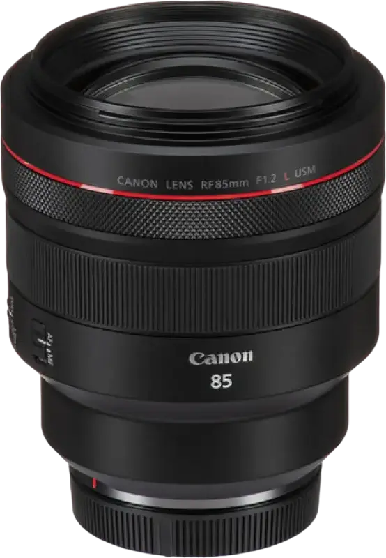 Obiectiv Canon RF 85mm f/1.2L USM Prime pentru Full Frame, Apertură Maximă f/1.2, Autofocalizare USM, Rezistent la Praf și Apă, cu Parasol ET-89 și Capac E-82 II