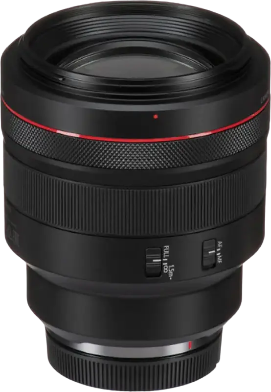 Obiectiv Canon RF 85mm f/1.2L USM Prime pentru Full Frame, Apertură Maximă f/1.2, Autofocalizare USM, Rezistent la Praf și Apă, cu Parasol ET-89 și Capac E-82 II