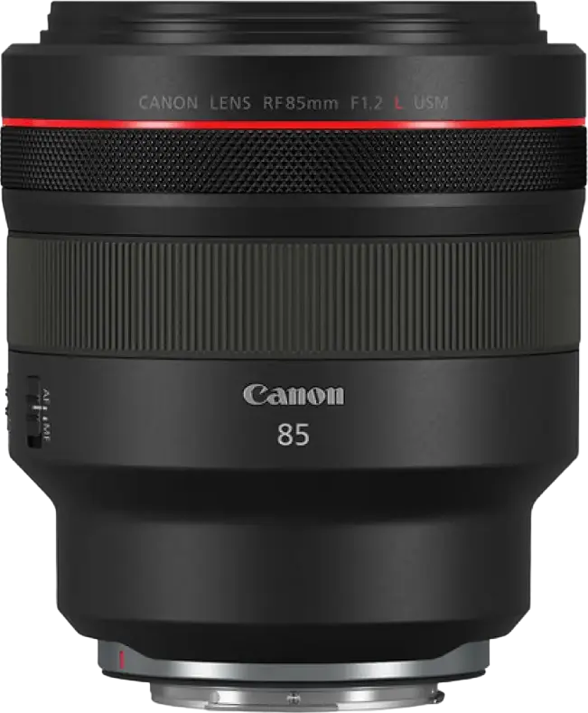 Obiectiv Canon RF 85mm f/1.2L USM Prime pentru Full Frame, Apertură Maximă f/1.2, Autofocalizare USM, Rezistent la Praf și Apă, cu Parasol ET-89 și Capac E-82 II