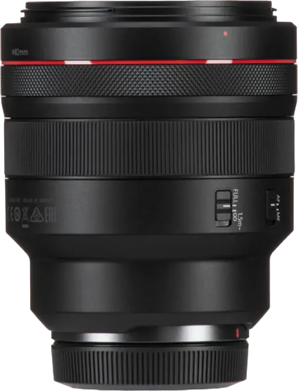 Obiectiv Canon RF 85mm f/1.2L USM Prime pentru Full Frame, Apertură Maximă f/1.2, Autofocalizare USM, Rezistent la Praf și Apă, cu Parasol ET-89 și Capac E-82 II