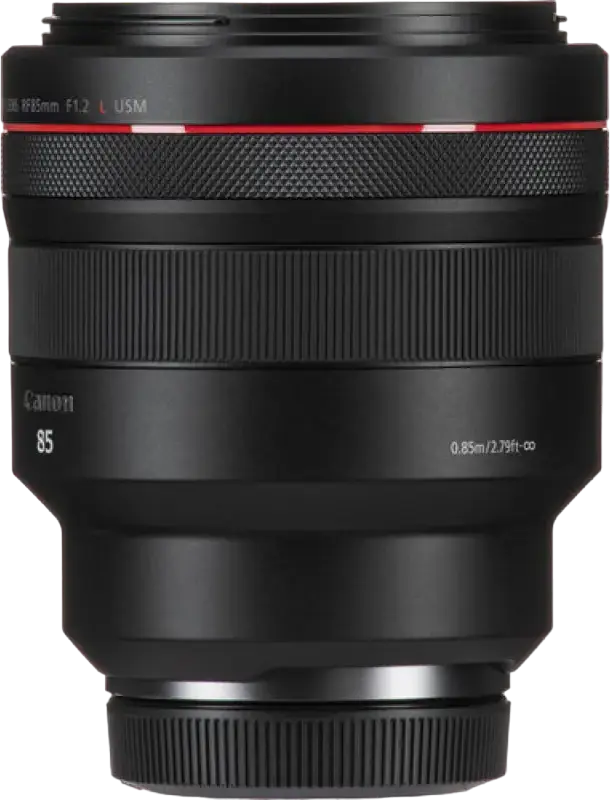 Obiectiv Canon RF 85mm f/1.2L USM Prime pentru Full Frame, Apertură Maximă f/1.2, Autofocalizare USM, Rezistent la Praf și Apă, cu Parasol ET-89 și Capac E-82 II