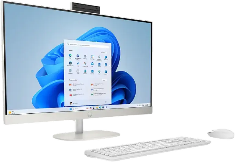 HP 24-cr2088ci All-in-One PC, 23.8" FHD IPS, Intel Core Ultra 7 255U, 16GB DDR5, 512GB SSD, Intel Iris Xe, Color: White, FreeDOS, Wireless Keyboard and Mouse