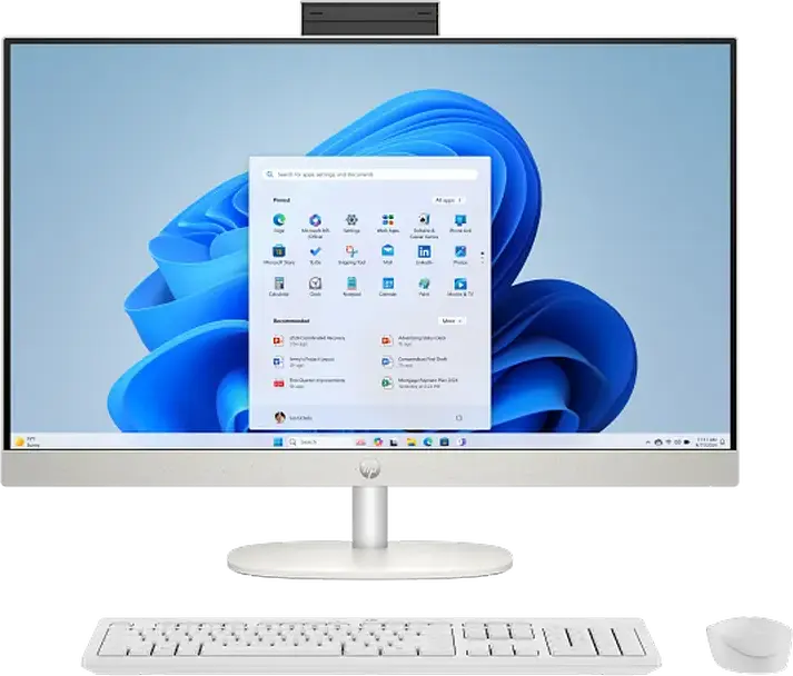 Computer All-in-One HP 24-cr2088ci, 24", Intel Core Ultra 7 255U, 16GB/512GB, Fără SO, Alb