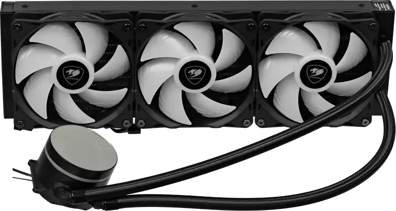 Cougar Poseidon Elite ARGB 360 AIO Liquid CPU Cooler, 360mm Aluminum Radiator, 3x 120mm PWM Fans, Infinity Mirror ARGB, 250W TDP, CGR-PSDELRGB-B-360