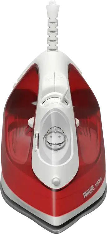 Philips DST2010/40 2000 Series Steam Iron, 2000W, Non-Stick Soleplate, 25g/min Continuous Steam, 100g Steam Boost, Smart Calc-Clean, Red