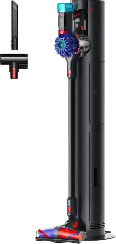 Dyson V10 Konical Cordless Stick Vacuum Cleaner, 33.9 kPa Suction, HEPA Filter, All Floor Cones Anti-Tangle Head, Auto-Empty Dock, 60 min Runtime