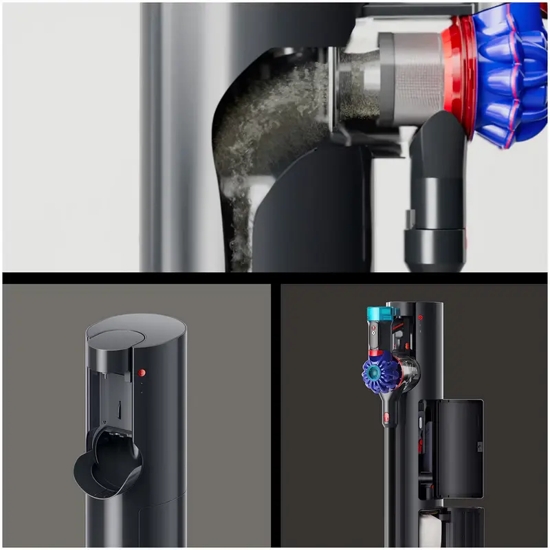 Dyson V10 Konical Cordless Stick Vacuum Cleaner, 33.9 kPa Suction, HEPA Filter, All Floor Cones Anti-Tangle Head, Auto-Empty Dock, 60 min Runtime