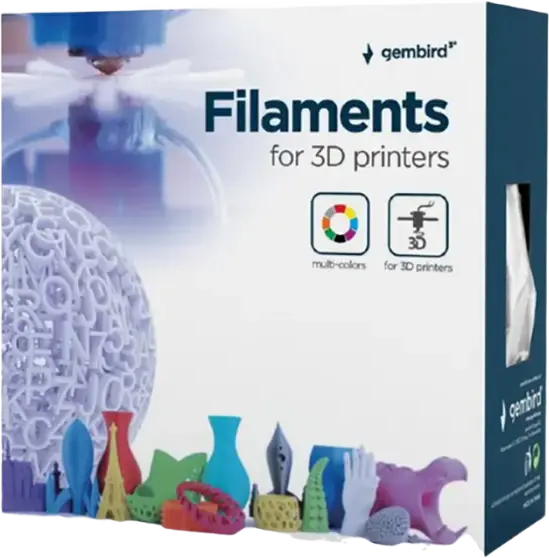 Gembird 3DP-ABS1.75-01-BW ABS 3D Printer Filament, 1.75 mm Diameter, 1 kg, Color: Blue / White Gradient, 225-240 °C Printing Temperature