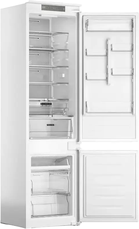 Frigider-Congelator Încorporabil Whirlpool WHC20 T352, No Frost, 6th Sense, Compresor Inverter, Capacitate 280L, Congelator Jos, Alb, 193.5x54x54.5 cm