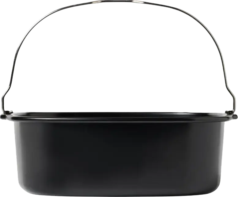 Квадратная форма для аэрогриля Pyrex AF22SR6, антипригарный поддон из углеродистой стали с ручкой, 22x21x7.5 см, 1.9 л, черный, до 230°C