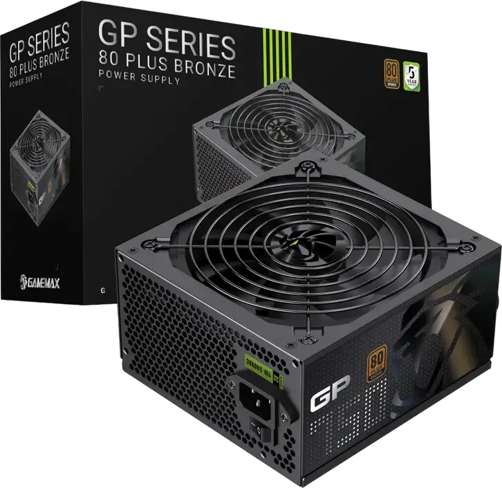 Sursă Gamemax GP-750B 750W, Eficiență 80 Plus Bronze, ATX, Nemodulară, PFC Activ, Ventilator Smart 140mm, Condensatori Japonezi, Negru