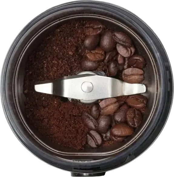 Râșnița de cafea electrică Gorenje SMK150E, 150W, Lame Rotative din Oțel Inoxidabil, Rezervor Boabe 60g, Carcasă Metal și Plastic, Argintiu