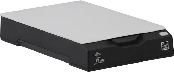Fujitsu fi-65F A6 Flatbed Tablet Scanner, 600 dpi Optical Resolution, CIS Sensor, RGB LED, USB 2.0, One-Button Touch Scanning, Black