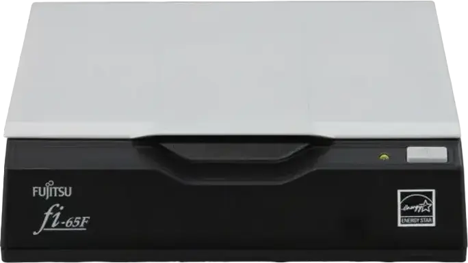 Fujitsu fi-65F A6 Flatbed Tablet Scanner, 600 dpi Optical Resolution, CIS Sensor, RGB LED, USB 2.0, One-Button Touch Scanning, Black