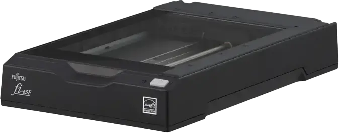 Fujitsu fi-65F A6 Flatbed Tablet Scanner, 600 dpi Optical Resolution, CIS Sensor, RGB LED, USB 2.0, One-Button Touch Scanning, Black