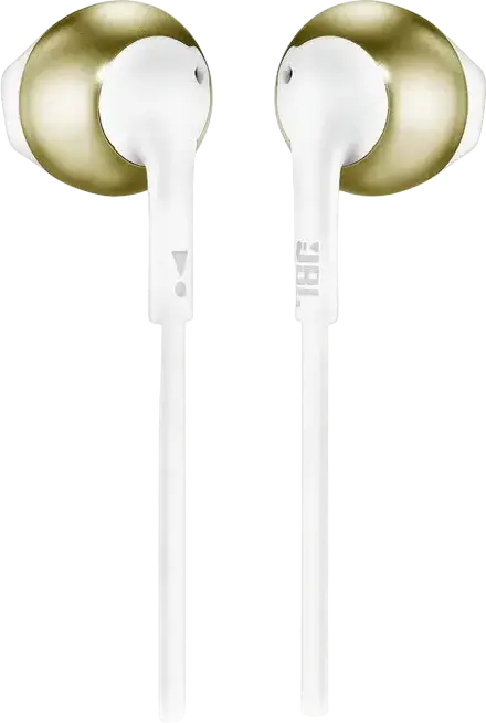 Беспроводные наушники JBL Tune 205BT с шейным ободом, динамические драйверы 12.5 мм, Bluetooth 4.1, до 6 часов работы, встроенный микрофон, золотистый