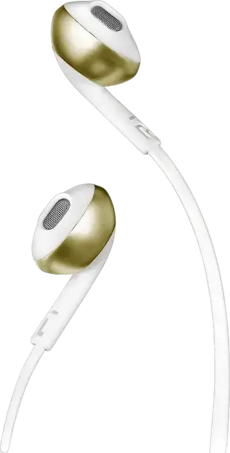 Беспроводные наушники JBL Tune 205BT с шейным ободом, динамические драйверы 12.5 мм, Bluetooth 4.1, до 6 часов работы, встроенный микрофон, золотистый