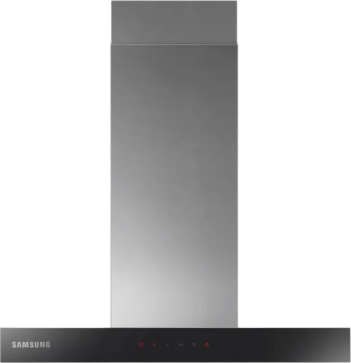 Samsung NK24C5070US Wall-Mounted Canopy Kitchen Hood, 531 m³/h Extraction, Touch Control LED Panel, 2 LED Lamps, Silver Glass and Metal, 60 cm