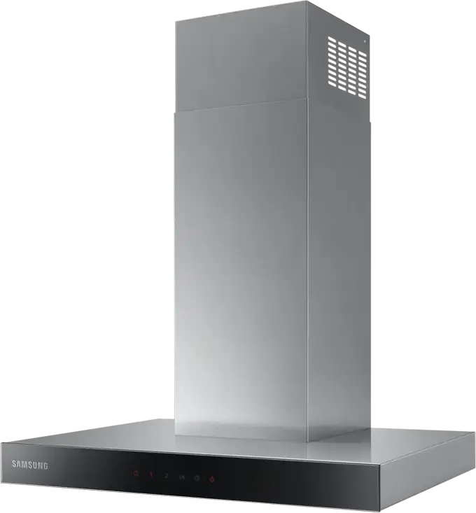 Samsung NK24C5070US Wall-Mounted Canopy Kitchen Hood, 531 m³/h Extraction, Touch Control LED Panel, 2 LED Lamps, Silver Glass and Metal, 60 cm