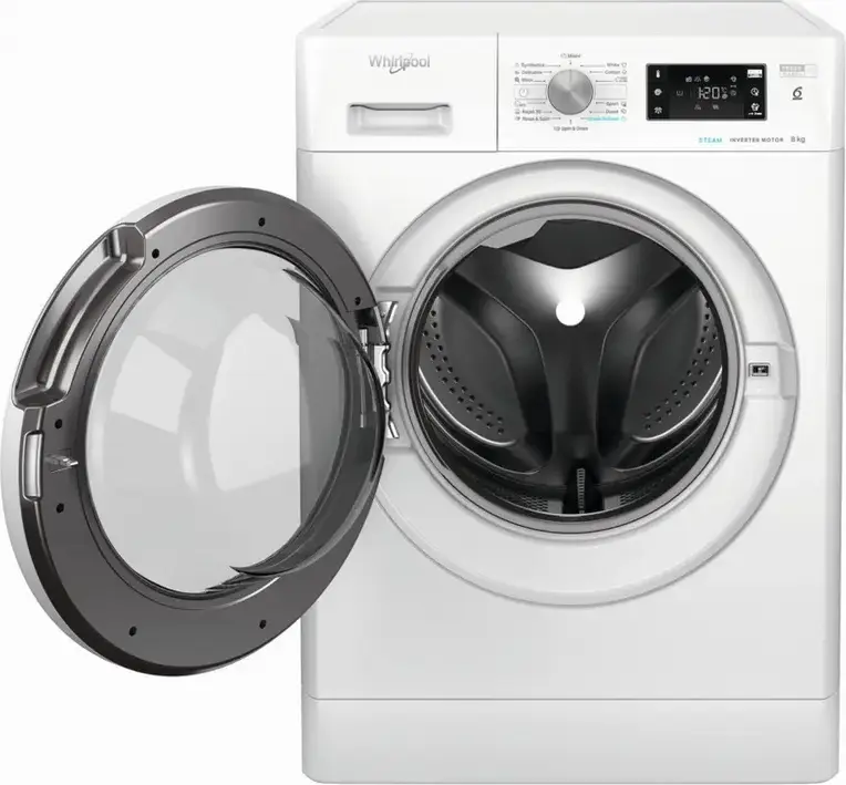 Whirlpool FFB 8279 WV EE Front-Load Washing Machine, 8kg, Energy Class A, 1200 rpm, Inverter Motor, 6th Sense, Steam Refresh, FreshCare+, White