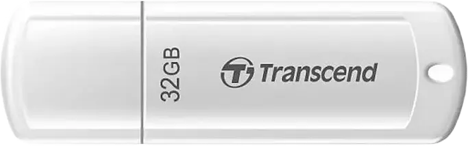Stick USB Transcend JetFlash 370 USB 2.0 32GB Alb, Design Slim Portabil și Robust din Plastic, Compatibil cu Software-ul Transcend Elite