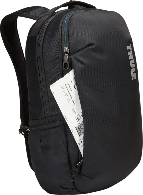 Rucsac Thule Subterra 23L pentru Laptop 15.6" PC sau 15" MacBook Pro, Protectie SafeEdge, PowerPocket, Nylon Rezistent la Apa, Negru