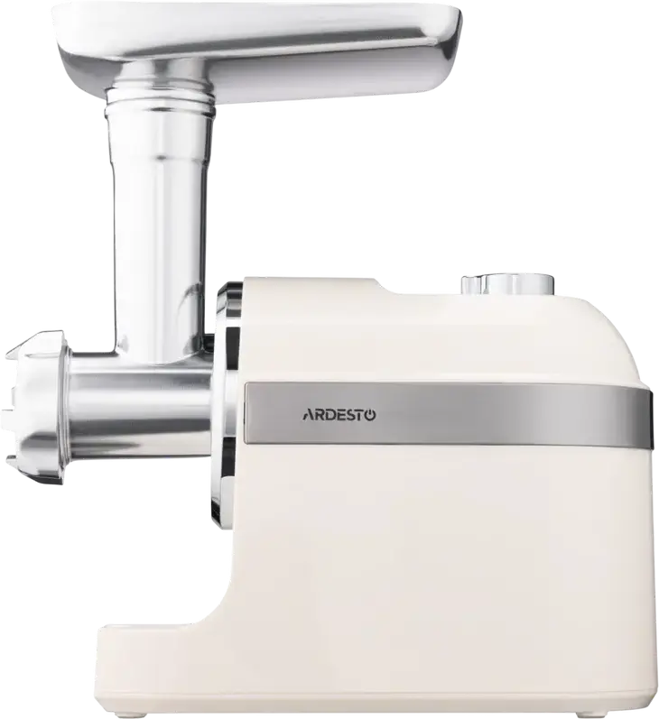 Ardesto MGK-1800BG Meat Grinder, 1800W, 2 kg/min, Stainless Steel Knives and 3 Discs, Reverse Function, Overload Protection, Beige-Silver