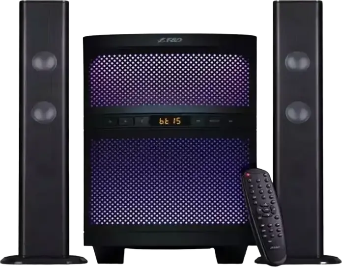 F&D T-200X 2.1 Channel Multimedia Speaker System, 70W RMS, 8-inch Subwoofer, Bluetooth 4.0, FM Radio, USB, LED Display, Black MDF