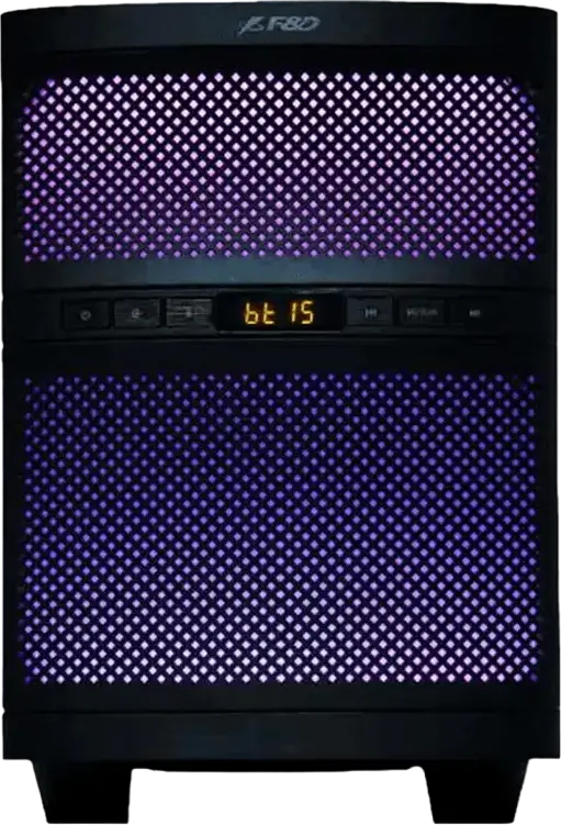 F&D T-200X 2.1 Channel Multimedia Speaker System, 70W RMS, 8-inch Subwoofer, Bluetooth 4.0, FM Radio, USB, LED Display, Black MDF
