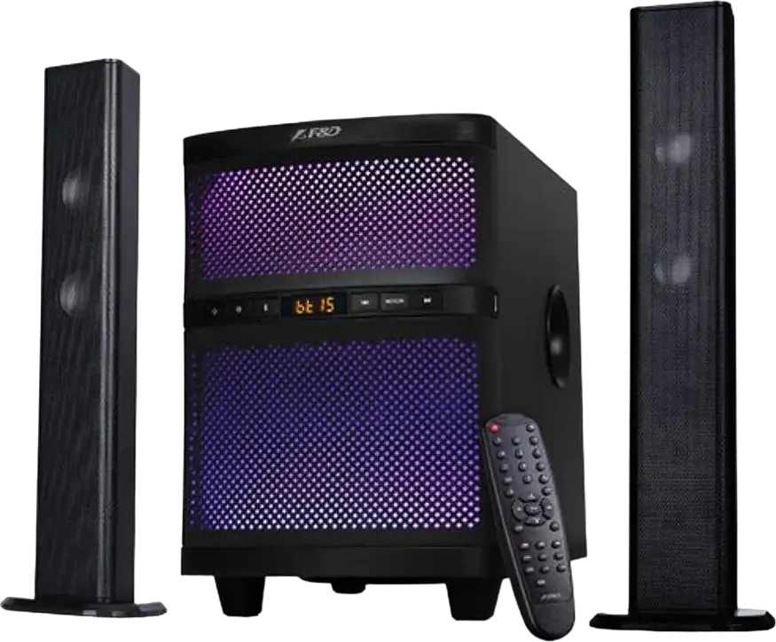 F&D T-200X 2.1 Channel Multimedia Speaker System, 70W RMS, 8-inch Subwoofer, Bluetooth 4.0, FM Radio, USB, LED Display, Black MDF