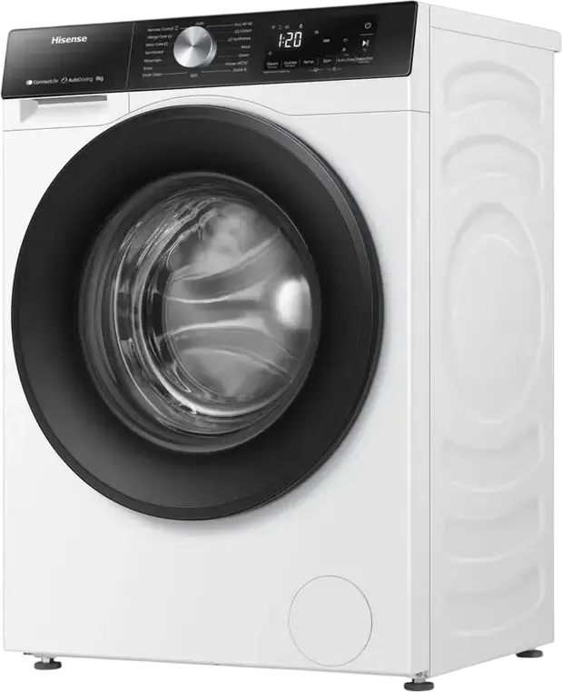 Hisense WF3S8045BW3 Front-Load Washing Machine 8kg, Energy Class A, 1400 rpm, Inverter Motor, AutoDosing, WiFi ConnectLife, RainDrop Drum, White