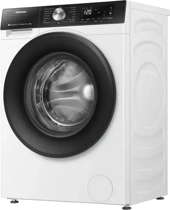 Hisense WF3S8045BW3 Front-Load Washing Machine 8kg, Energy Class A, 1400 rpm, Inverter Motor, AutoDosing, WiFi ConnectLife, RainDrop Drum, White