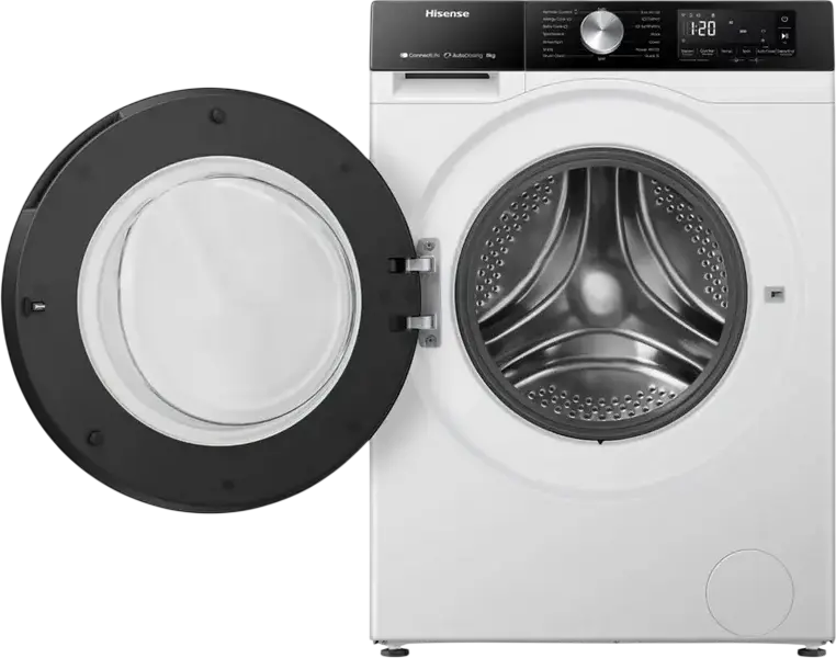Hisense WF3S8045BW3 Front-Load Washing Machine 8kg, Energy Class A, 1400 rpm, Inverter Motor, AutoDosing, WiFi ConnectLife, RainDrop Drum, White